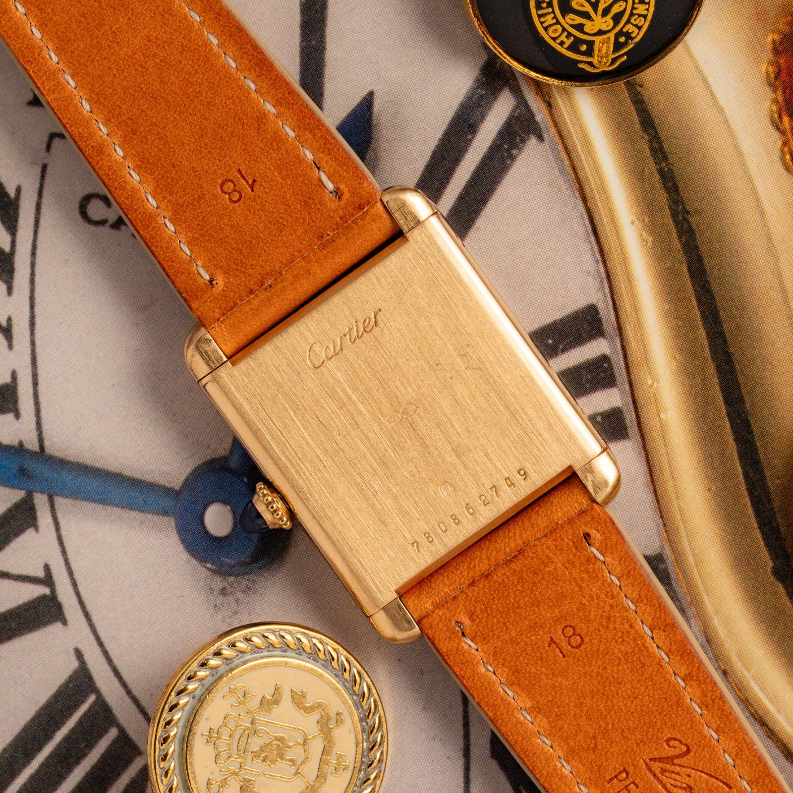 Caseback of the Tank Louis Cartier ref. 78086