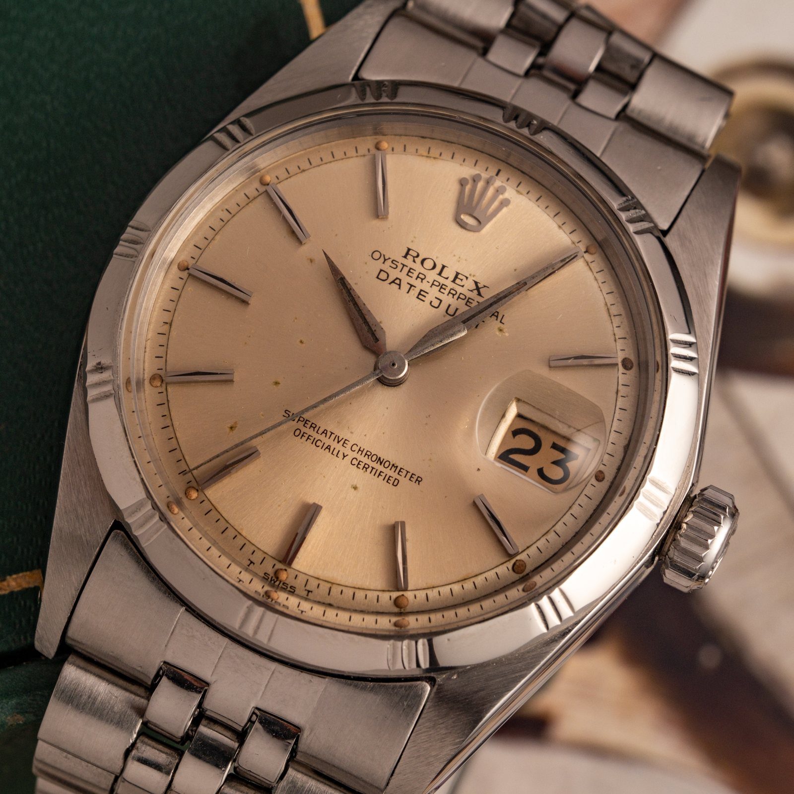 Rolex Datejust ref. 1603 with the rare early bamboo bezel and Dauphine hands